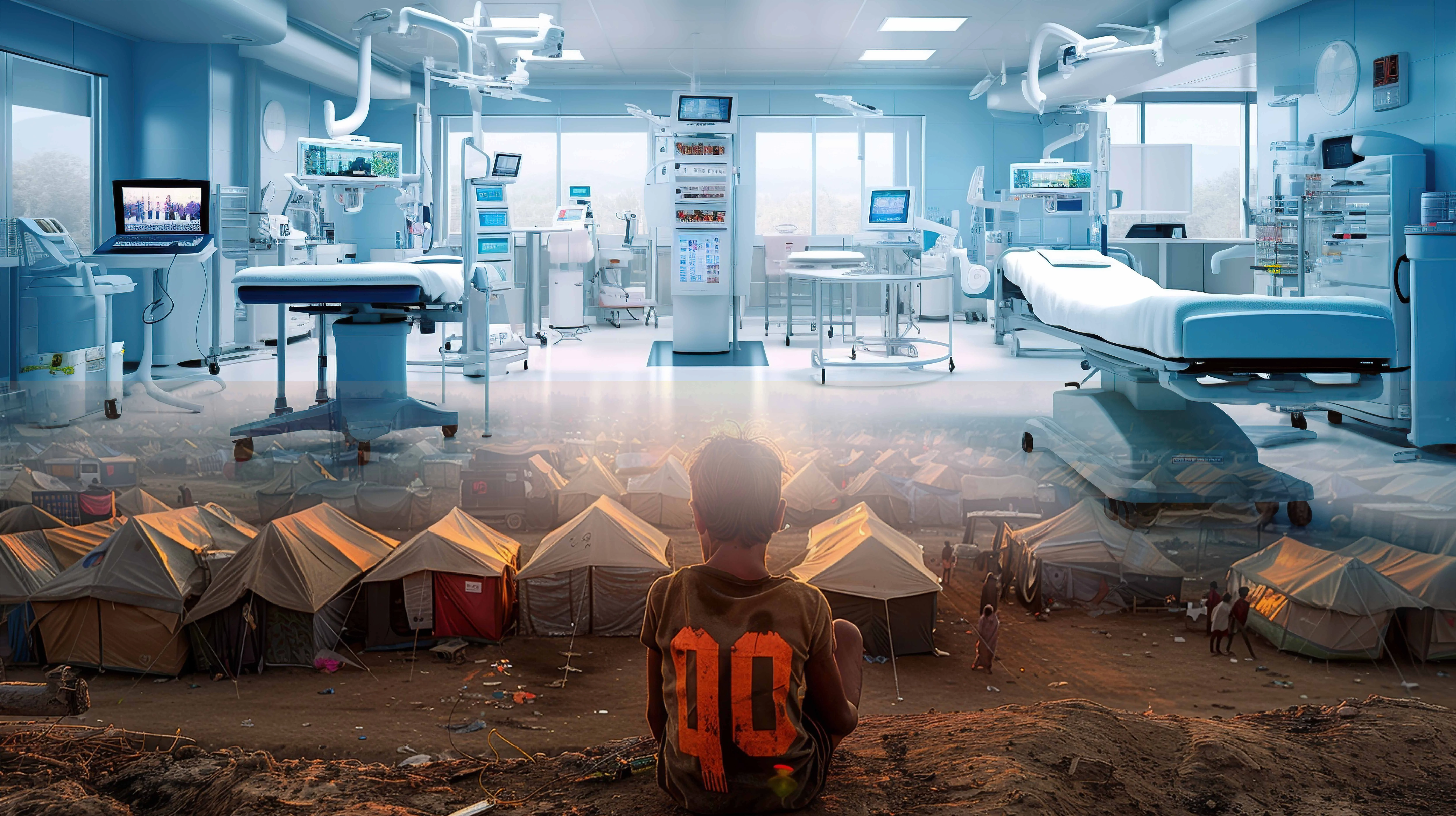Healthcare workers providing medical services