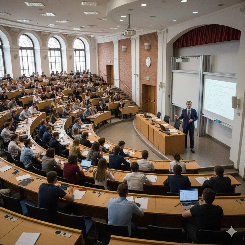 Teachers and students in educational setting